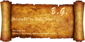 Bozsán Gábor névjegykártya