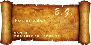 Bozsán Gábor névjegykártya
